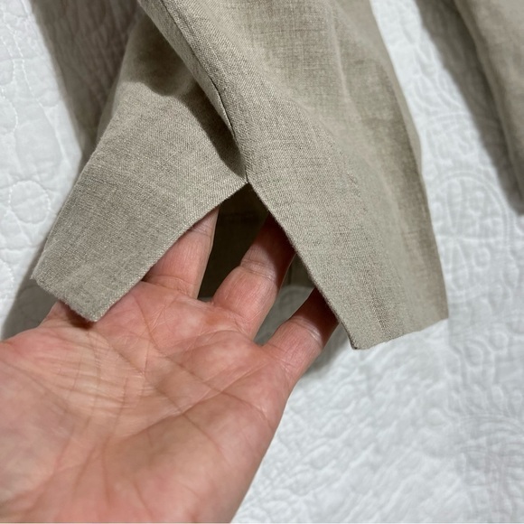 LILIBLEU Womens Linen Beige Wide Leg Cropped Pant, Size 10 -#303 - Picture 9 of 12